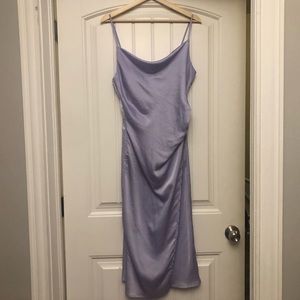 lavender satiny dress